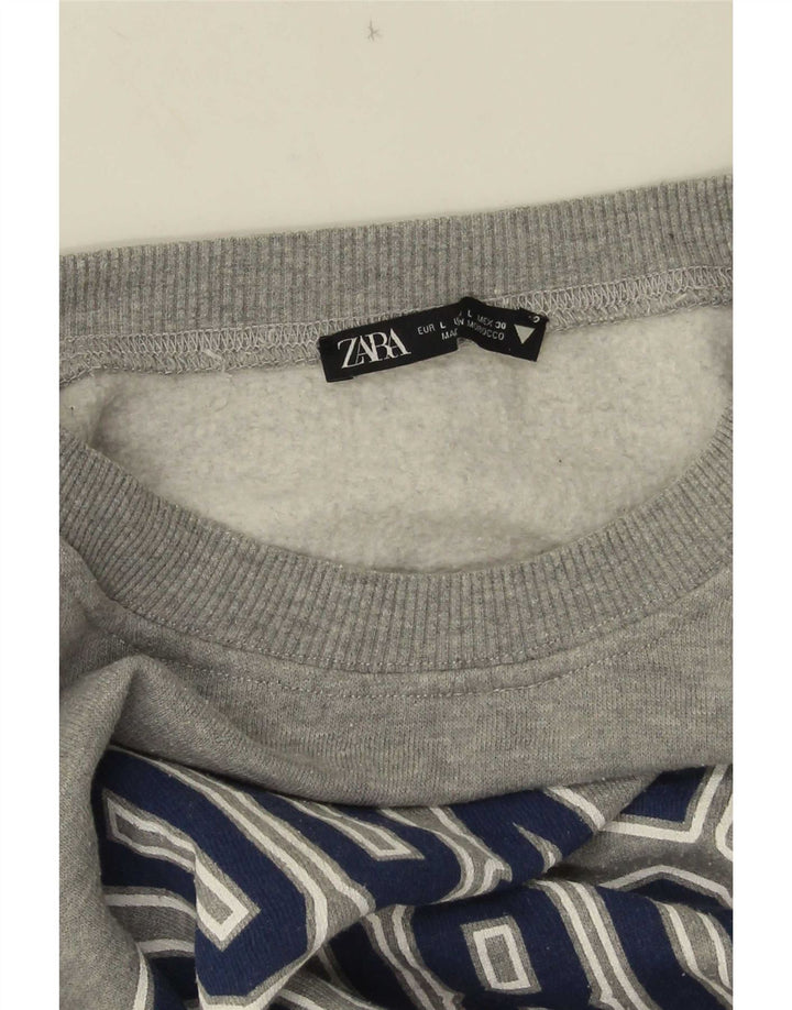 Zara ženski kratki džemperi s grafičkim motivima UK 16 Large Gray