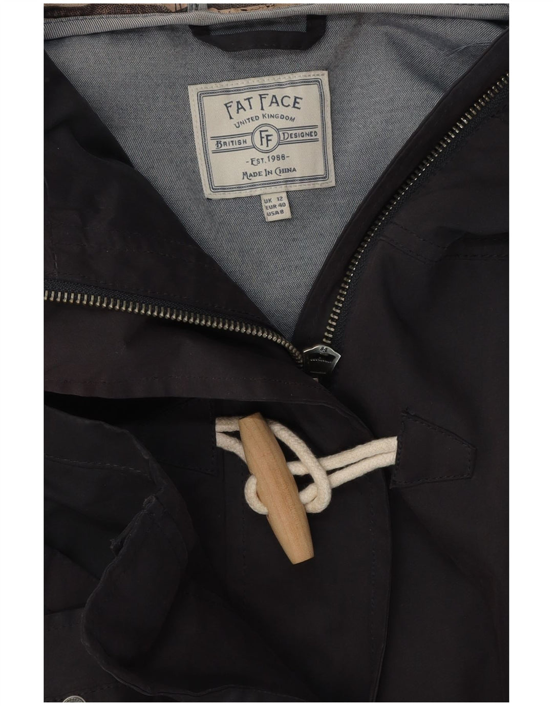 FAT FACE Ženska kišna jakna s kapuljačom UK 12 srednje tamnoplava