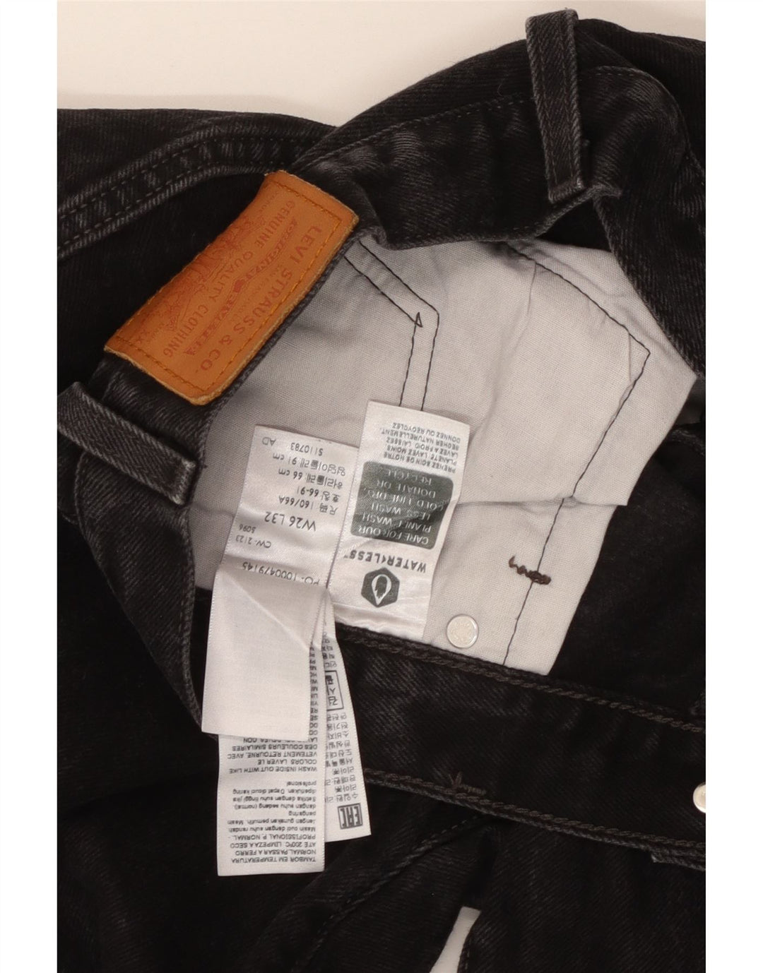 Levi's ženske ravne traperice 501 W26 L32 crni pamuk