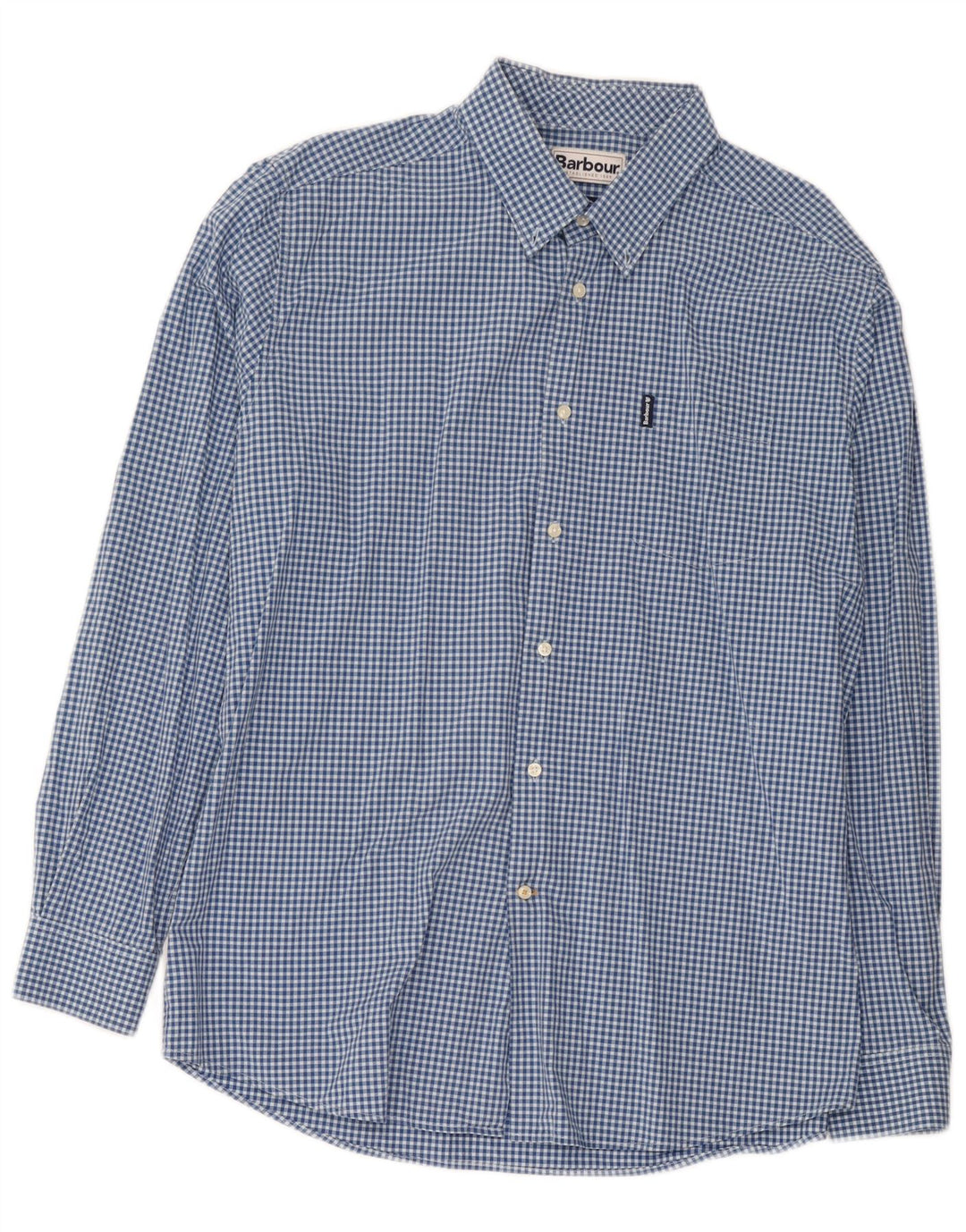 Barbour muška krojena košulja XL od plavog gingham pamuka