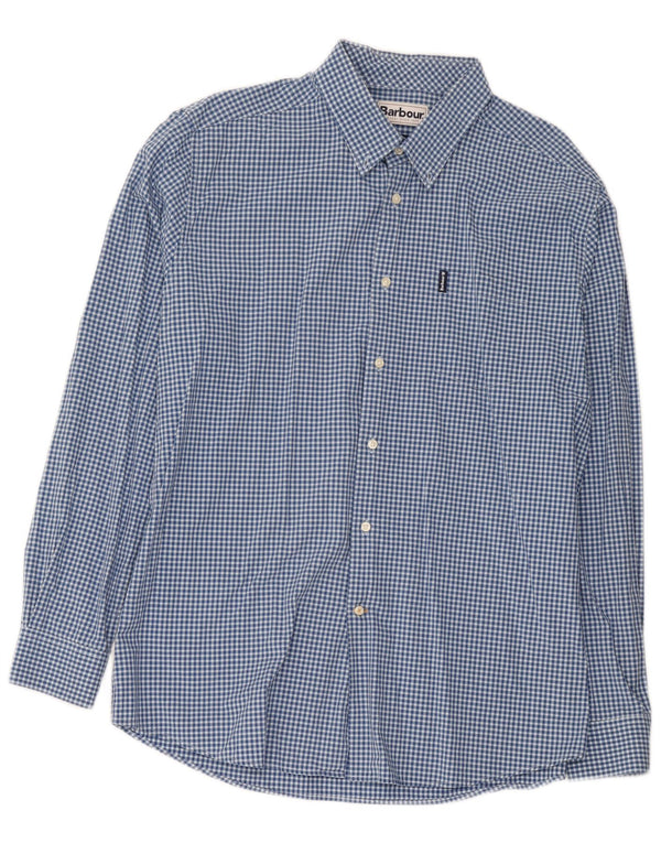 Barbour muška krojena košulja XL od plavog gingham pamuka