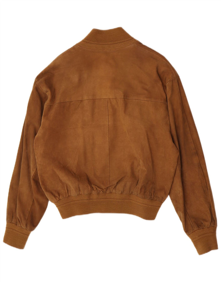 Vintage ženska prevelika bomber jakna od brušene kože IT 44 srednje bež boje