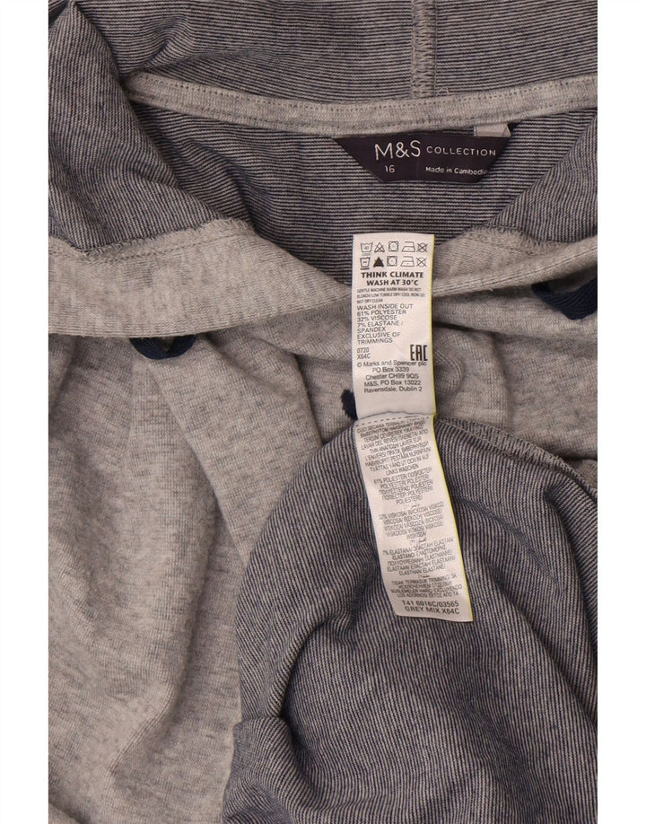 Marks & Spencer ženska majica s kapuljačom s kapuljačom s grafičkim motivima UK 16 velika siva