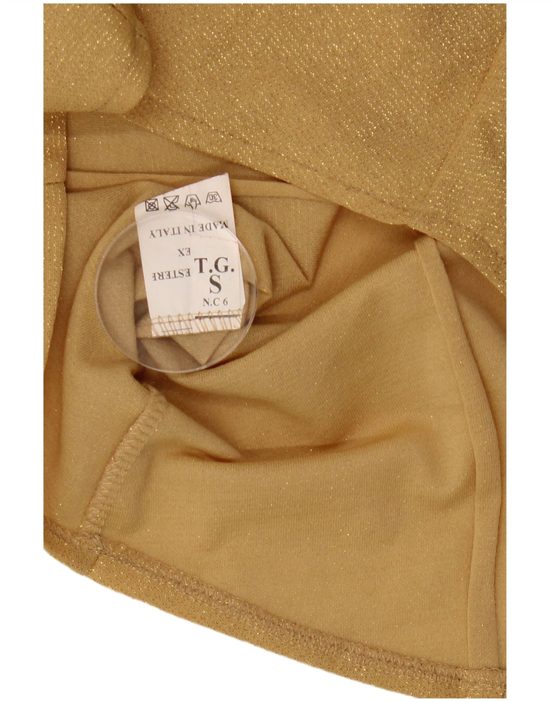 Vintage ženska košulja UK 10 mali zlatni poliester