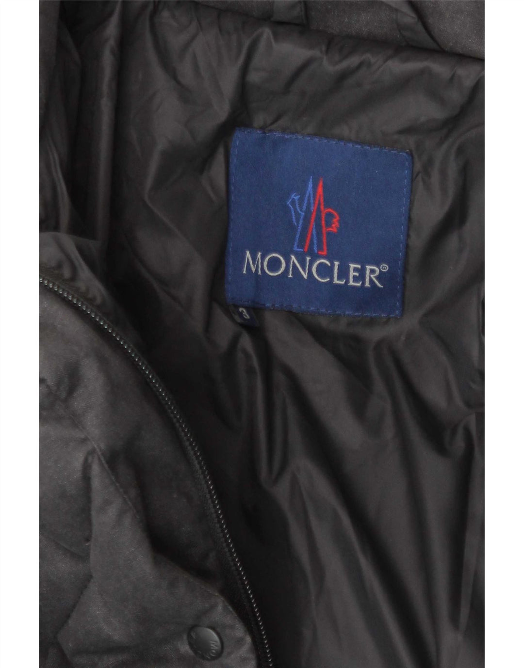 Moncler veliki ženski podstavljeni kaput Veličina 3 srednje sivi pamuk