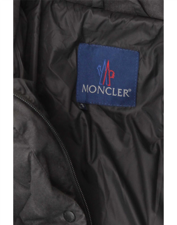 Moncler veliki ženski podstavljeni kaput Veličina 3 srednje sivi pamuk