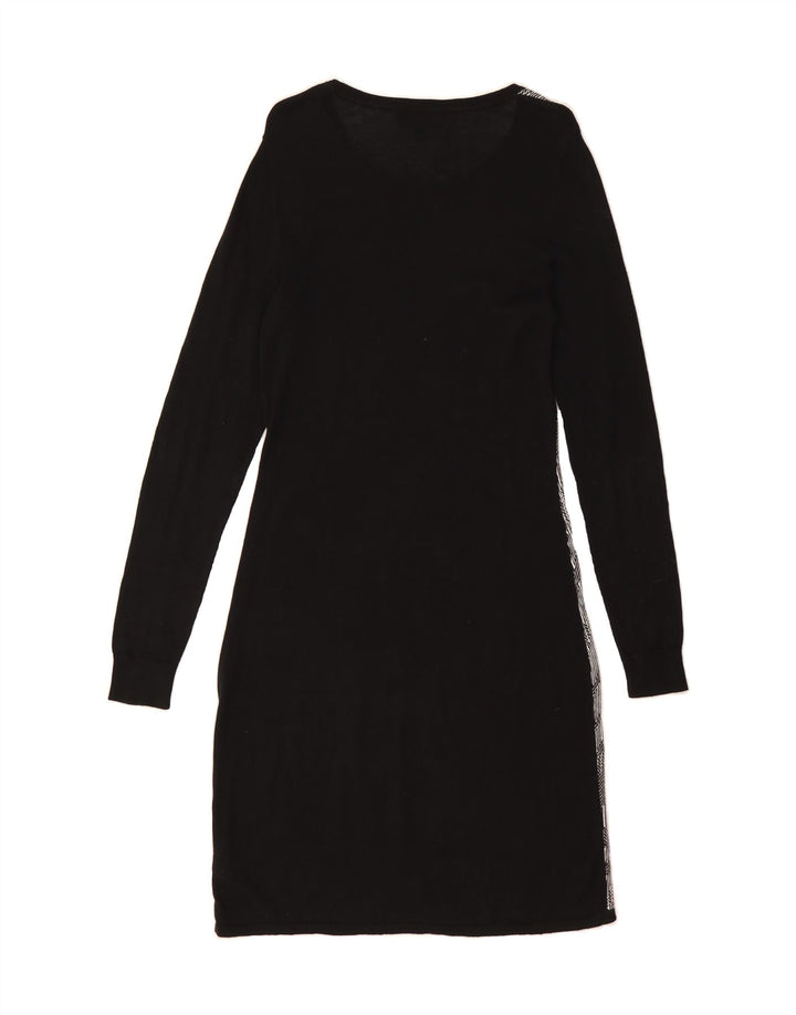 MOSSIMO Womens Long Sleeve Jumper Dress UK 14 Medium Grey Colourblock Vintage Mossimo and Second-Hand Mossimo from Messina Hembry 