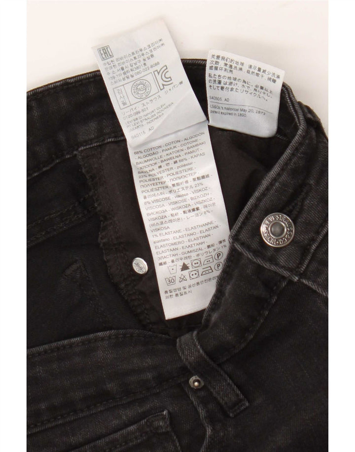 Levi's ženske 712 uske traperice W28 L30 crni pamuk