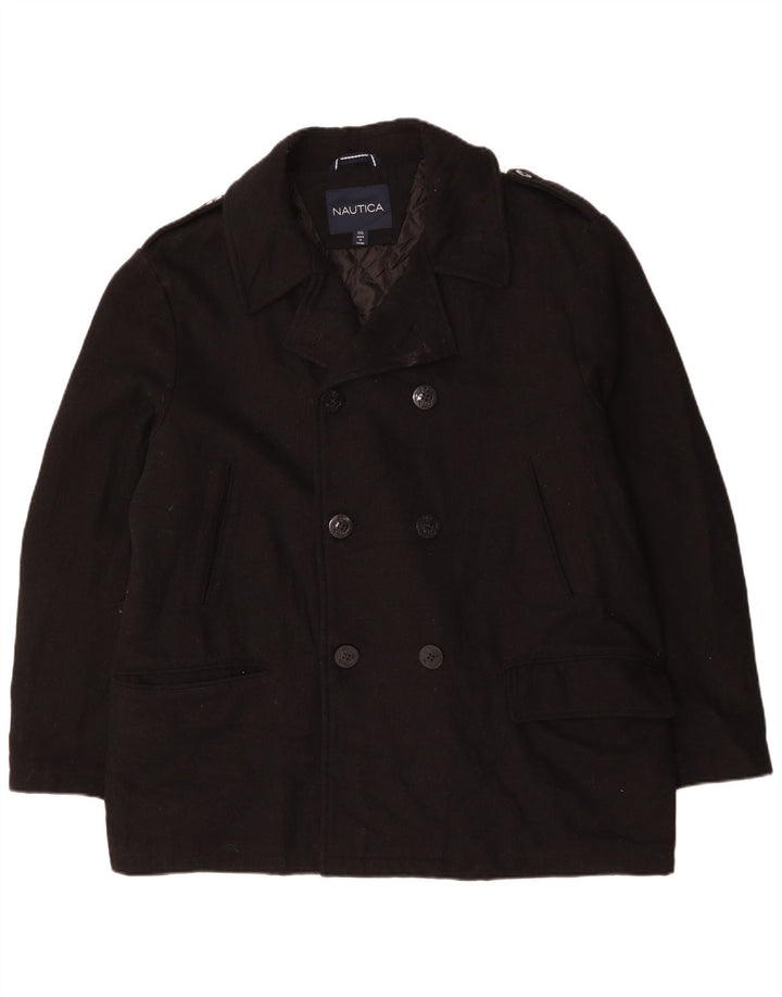 NAUTICA muški graškasti kaput UK 44 2XL crna vuna