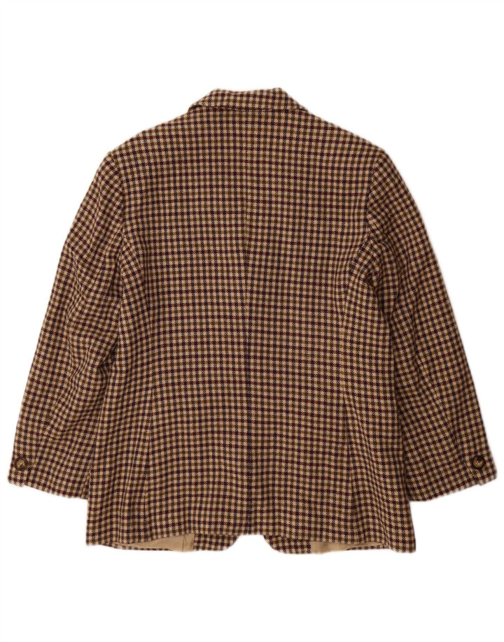 Marella Ženska jakna sa 3 gumba UK 18 XL Smeđa Houndstooth Nova vuna