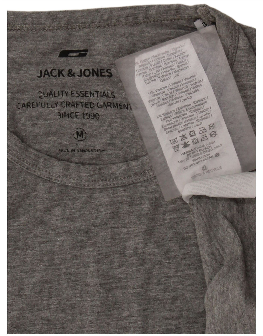 JACK & JONES Muška majica kratkih rukava, srednje sivi flekasti pamuk
