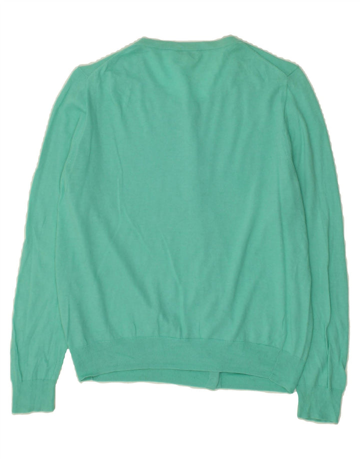 J. CREW Womens Cardigan Sweater UK 12 Medium Turquoise Cotton Vintage J. Crew and Second-Hand J. Crew from Messina Hembry 