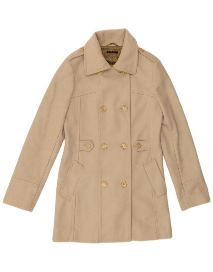 Sisley ženski kaput s dvorednim kopčanjem IT 40 Small Beige Wool