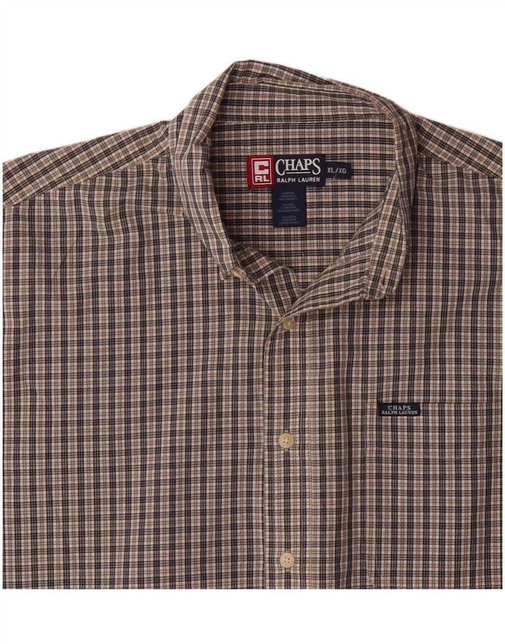 Chaps Ralph Lauren muška košulja kratkih rukava XL, pamuk u plavom karu