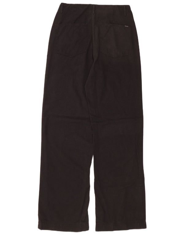 MASSIMO DUTTI Ženske traperice širokih nogavica visokog struka W32 L34 crni pamuk