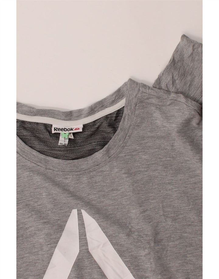REEBOK Womens Graphic Sweatshirt Jumper UK 20 2XL Grey Rayon Vintage Reebok and Second-Hand Reebok from Messina Hembry 