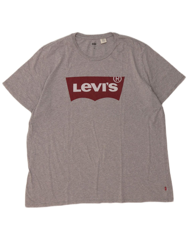 Levi's Mens Graphic T-Shirt Top 2XL Grey Flecked Cotton