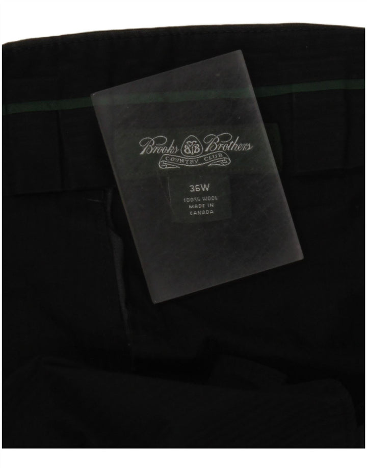 BROOKS BROTHERS Muške hlače ravnog odijela W36 L30 Siva vuna