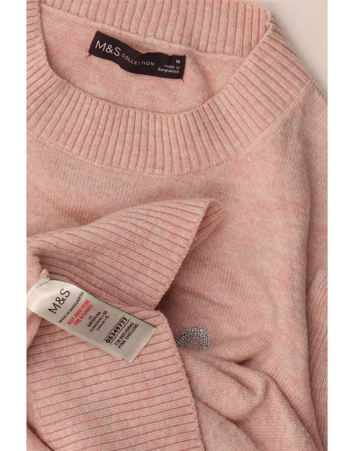 Marks & Spencer ženski džemper s okruglim izrezom UK 14 srednje ružičasta