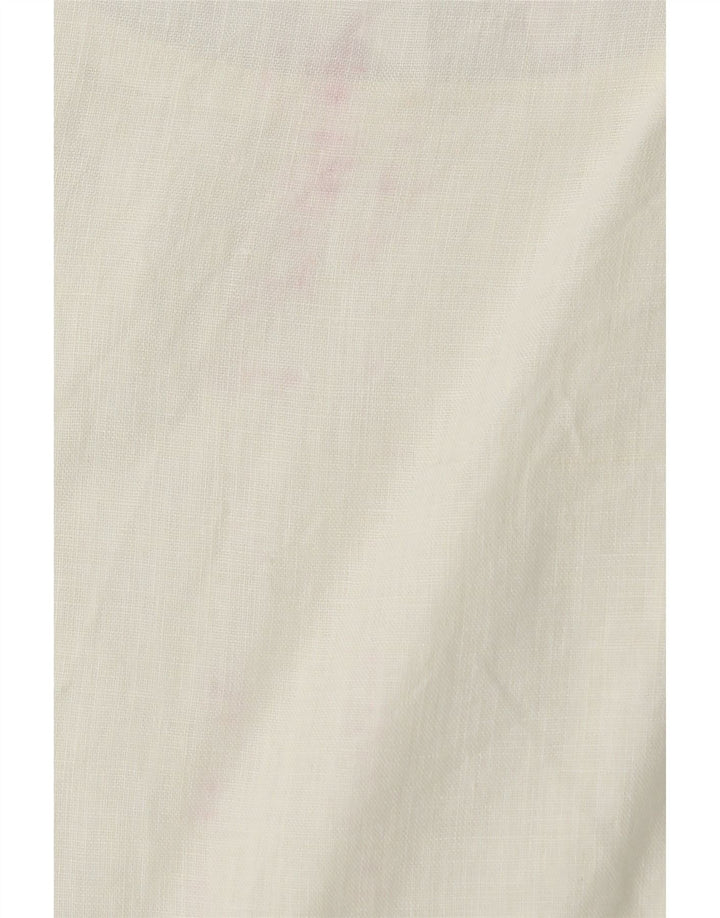 VINTAGE Womens Sleeveless Blouse Top UK 12 Medium Off White
