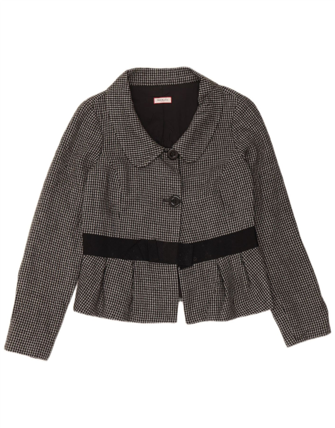 Max & Co. Ženska jakna sa jaknom s 2 gumba UK 14 Srednje siva houndstooth