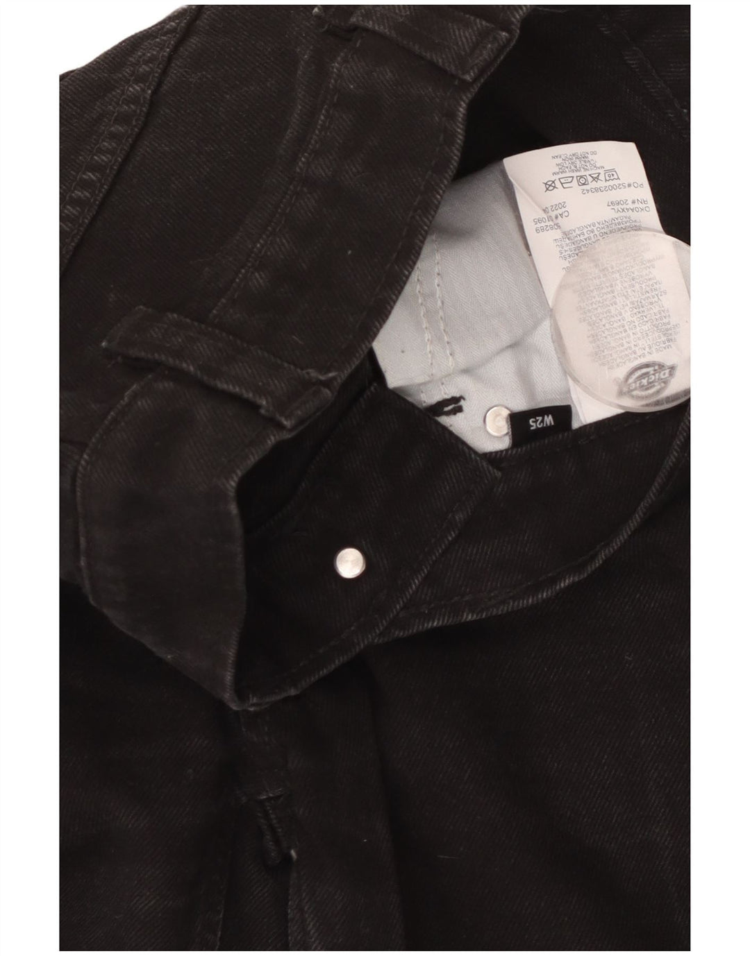 DICKIES Ženske traperice visokog struka W25 L30 crni pamuk