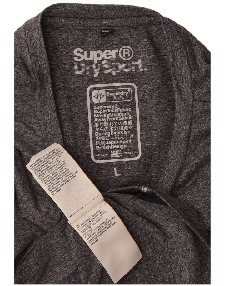 Superdry ženska majica kratkih rukava s grafičkim motivima UK 14 Veliki sivi flekasti poliester