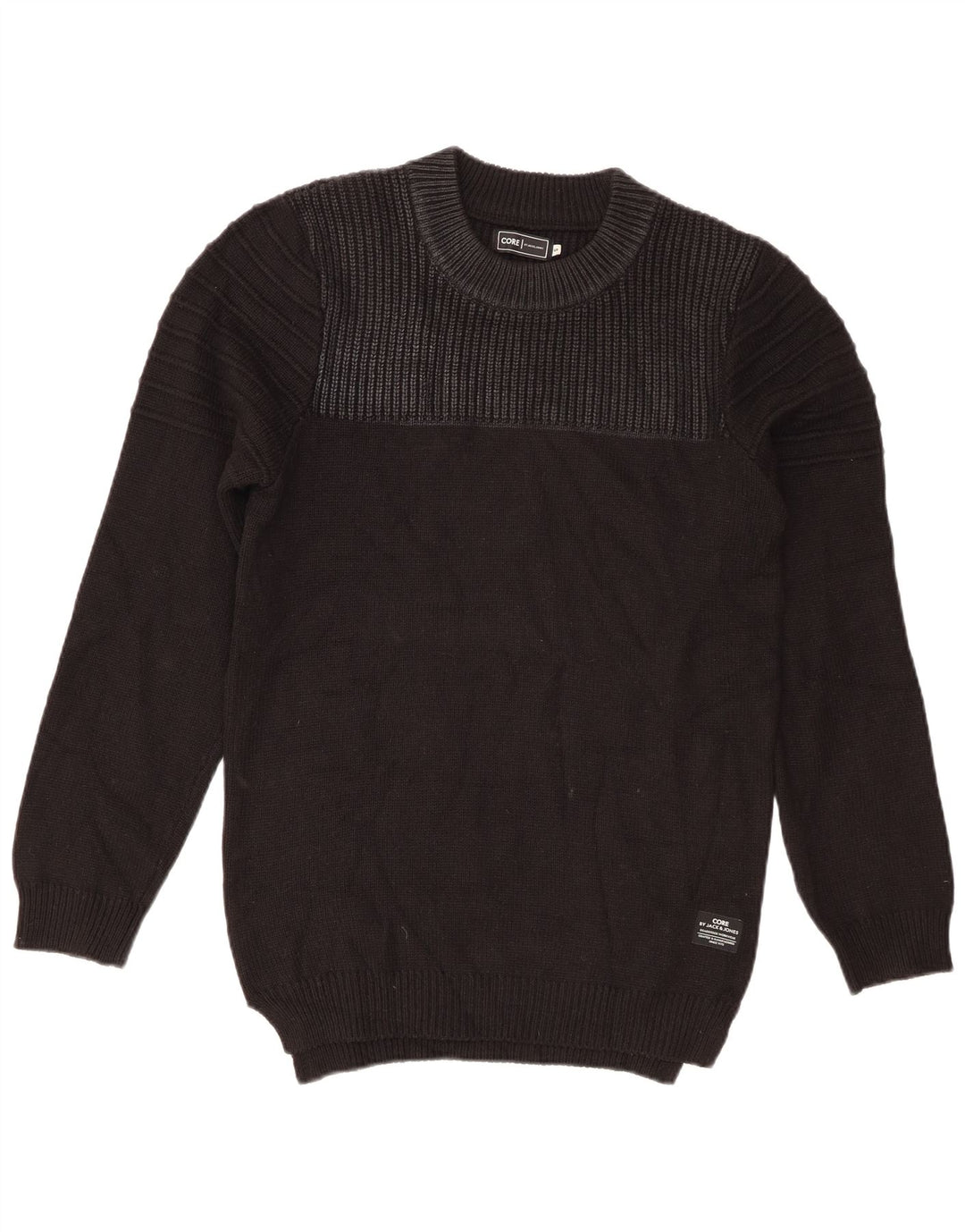 Jack & Jones muški džemper s okruglim izrezom mali crni akril