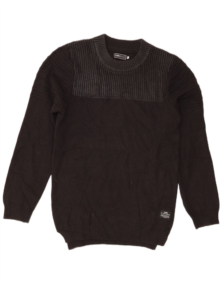 Jack & Jones muški džemper s okruglim izrezom mali crni akril