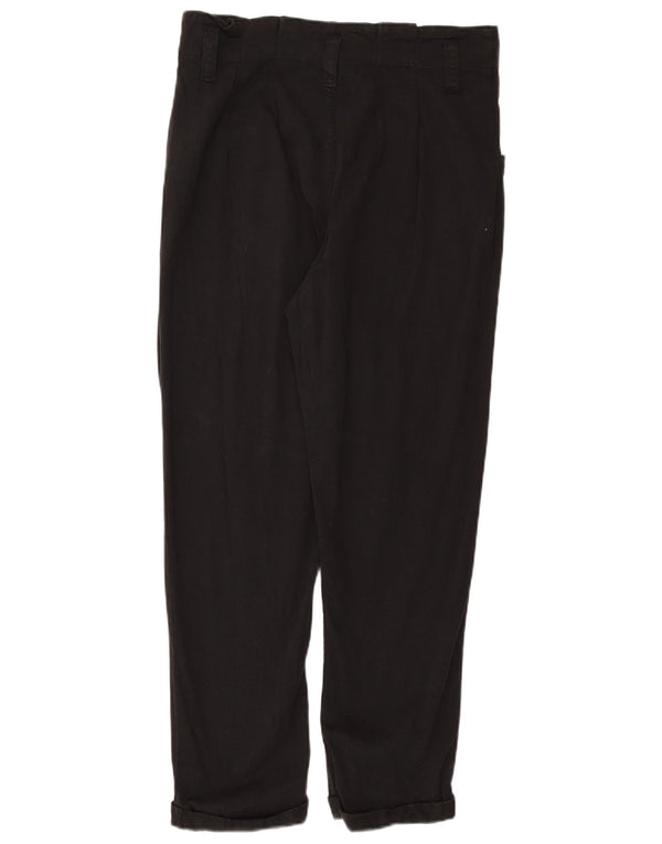 Topshop Womens Straight Casual Trousers UK 10 Small W32 L26 Black Viscose