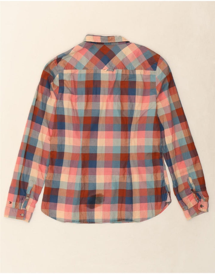 TOMMY HILFIGER Womens Fitted Shirt US 10 Large Multicoloured Check Cotton Vintage Tommy Hilfiger and Second-Hand Tommy Hilfiger from Messina Hembry 