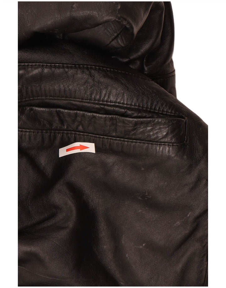 Vintage muška kožna jakna UK 40 velika crna koža