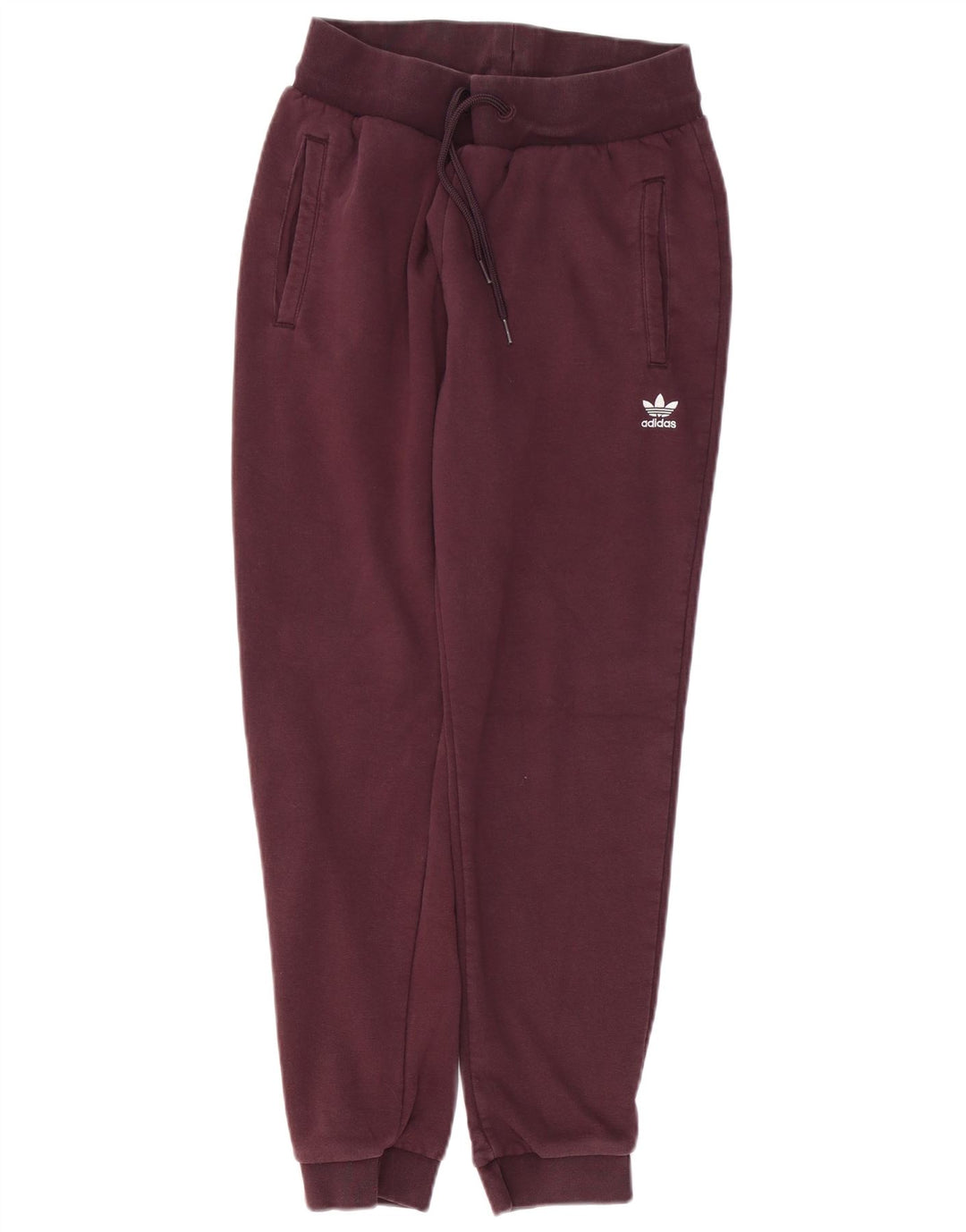ADIDAS Ženska trenirka Hlače Joggers UK 10 Small Burgundy Cotton