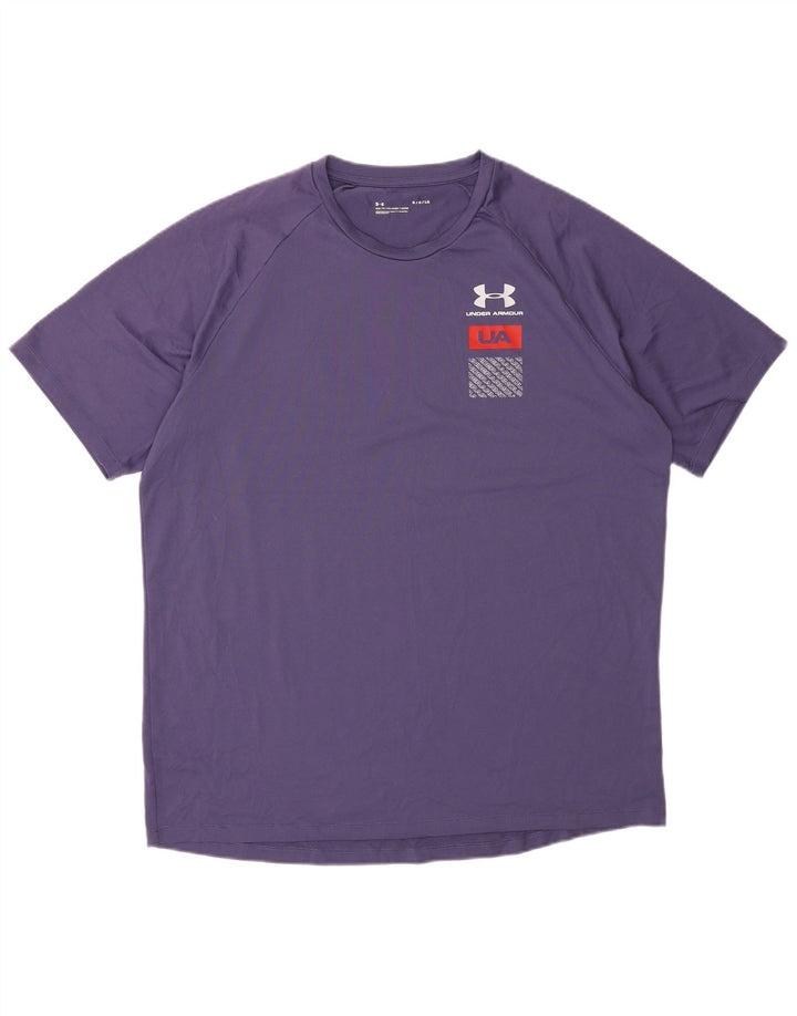 Velika ljubičasta muška majica s grafičkim motivima Under Armour