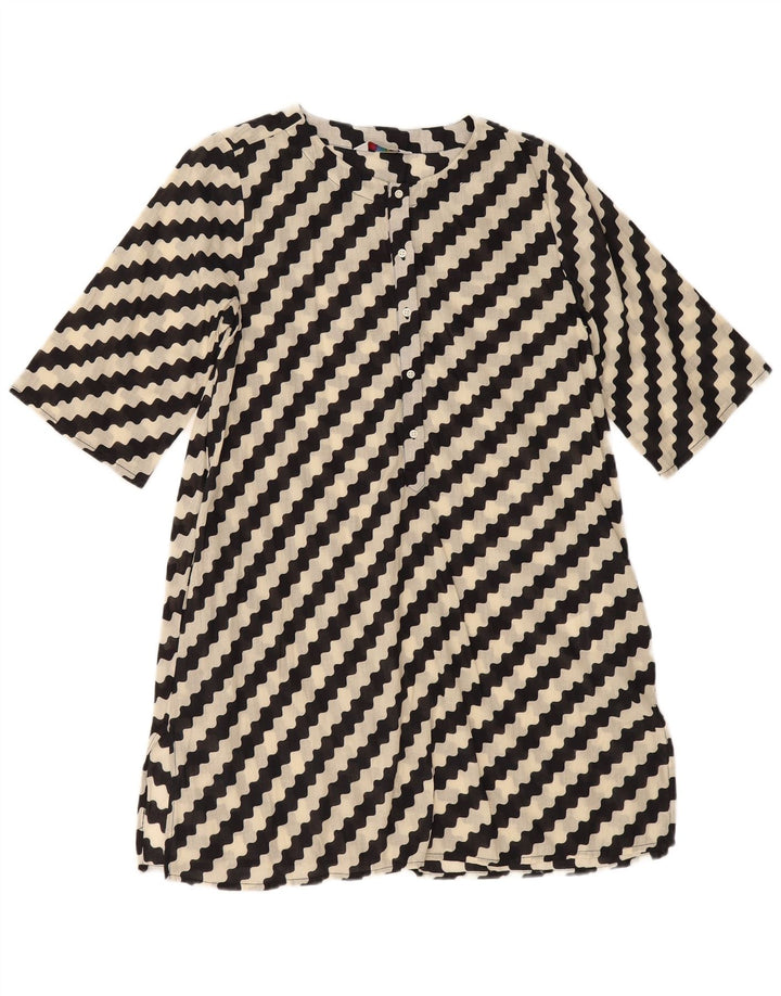 COMPANIA FANTASTICA Ženska haljina A-kroja UK 14 Pamuk srednje crne pruge