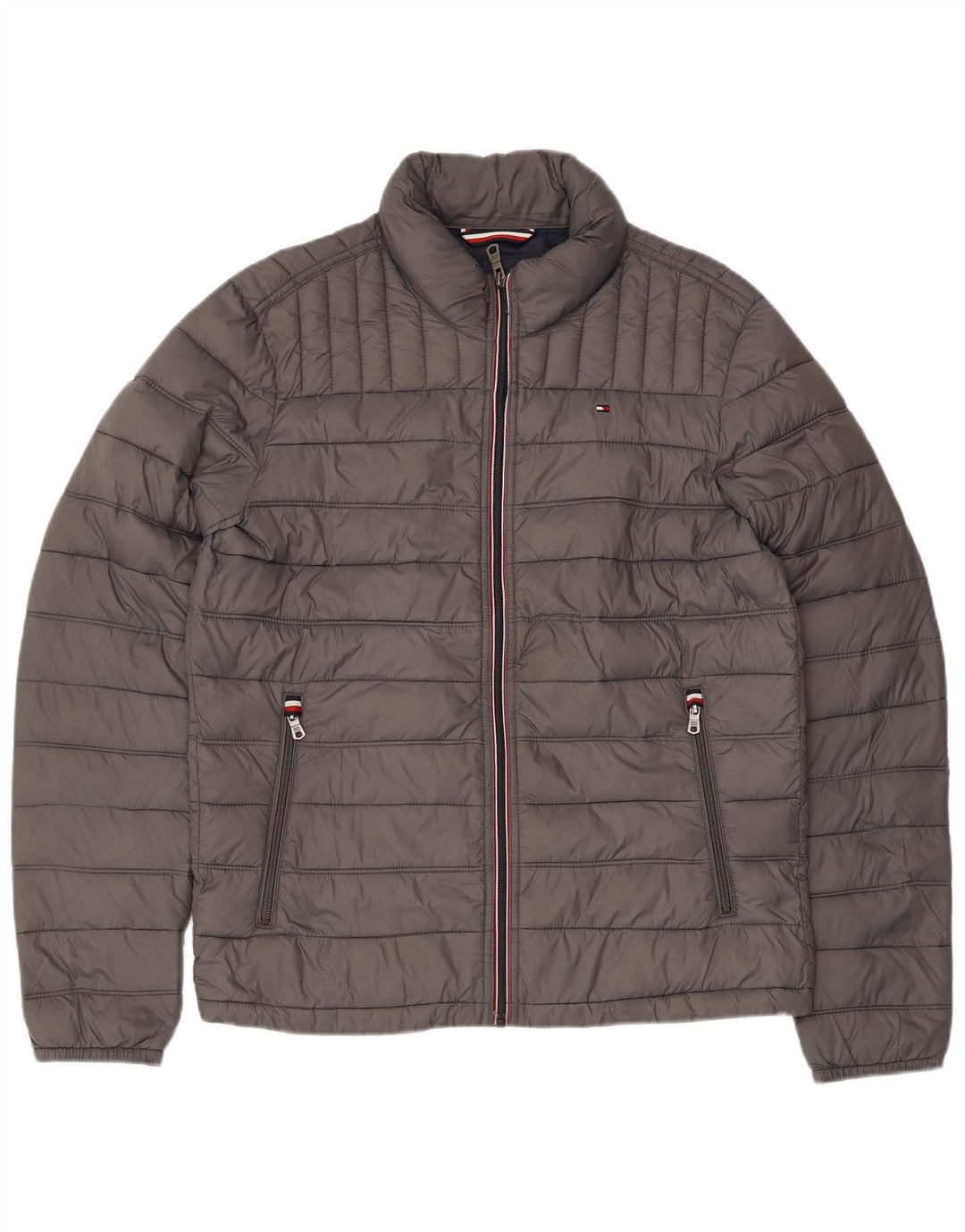 TOMMY HILFIGER Muška podstavljena jakna UK 36 Mala siva najlonska