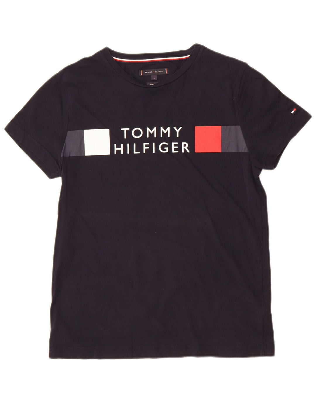 Tommy Hilfiger, mali crni pamuk, gornji dio muške grafičke majice