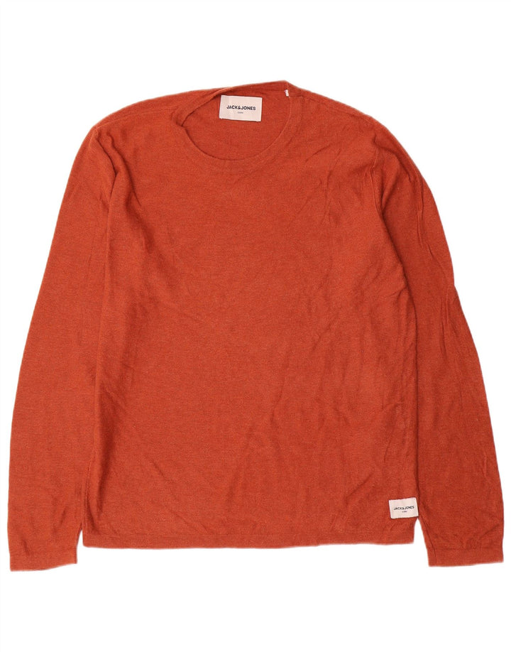 Jack & Jones muška majica dugih rukava, mali narančasti pamuk
