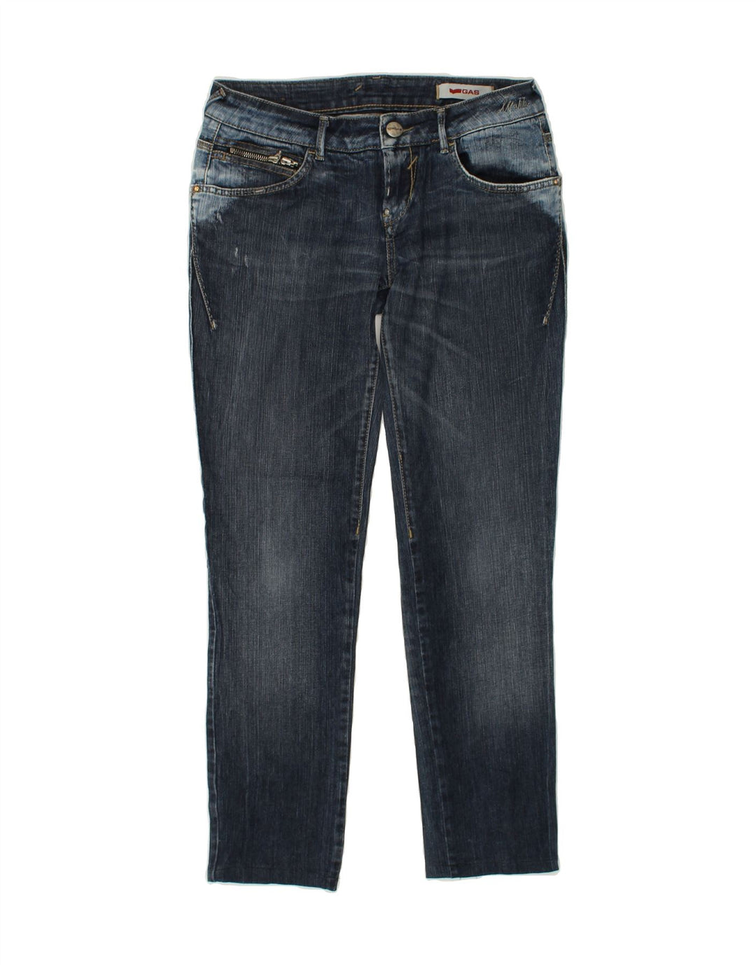 GAS Womens Slim Jeans W30 L29 Navy Blue Cotton | Vintage Gas | Thrift | Second-Hand Gas | Used Clothing | Messina Hembry 