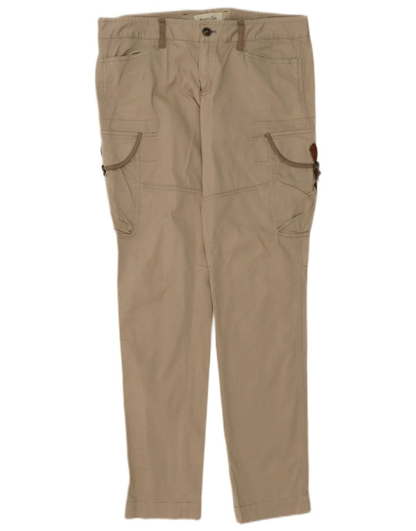 Ženske uske kargo hlače Massimo Dutti W30 L32 bež pamuk