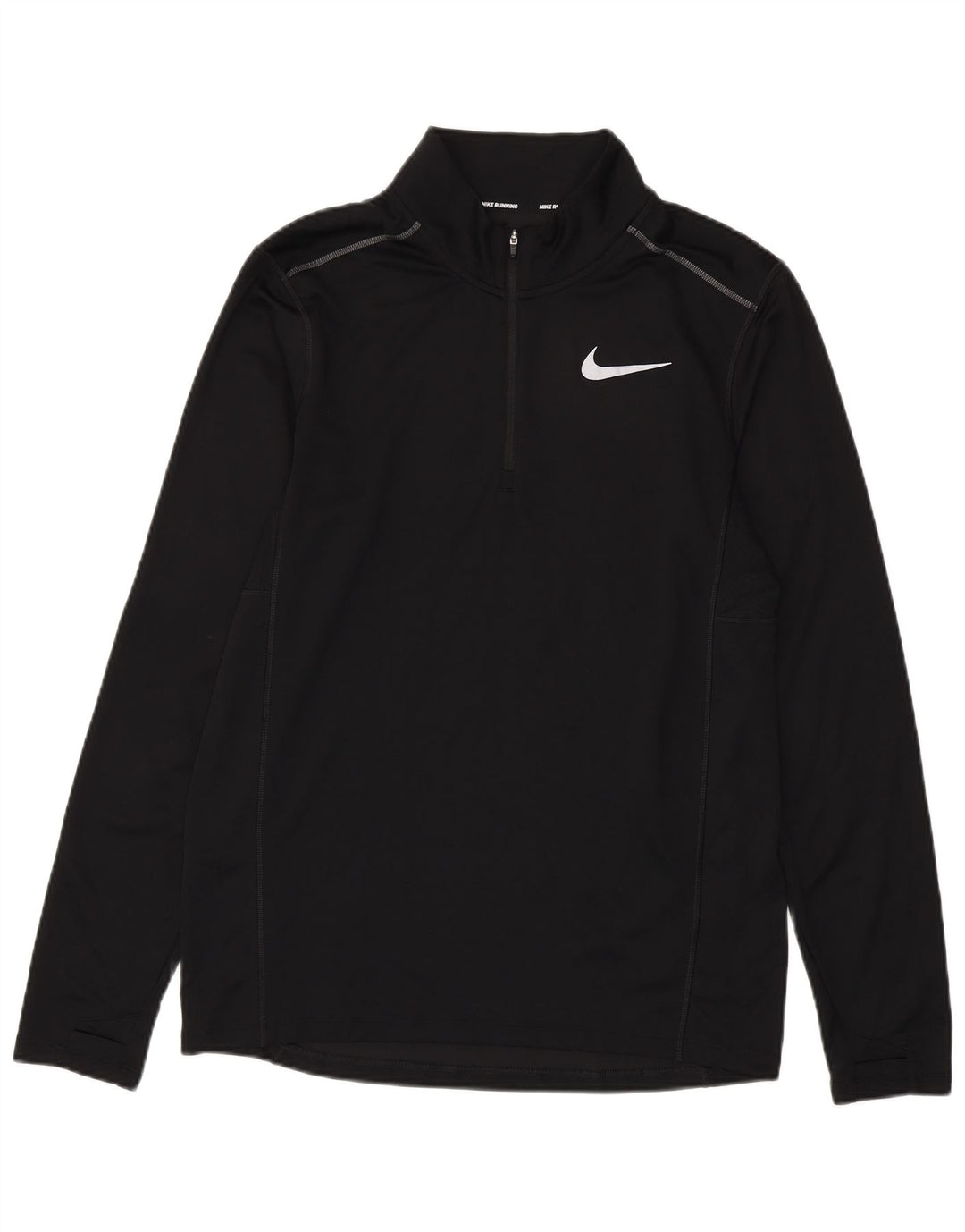 Nike Dri Fit majica s izrezom i srednjim gornjim dijelom trenirke od crnog poliestera