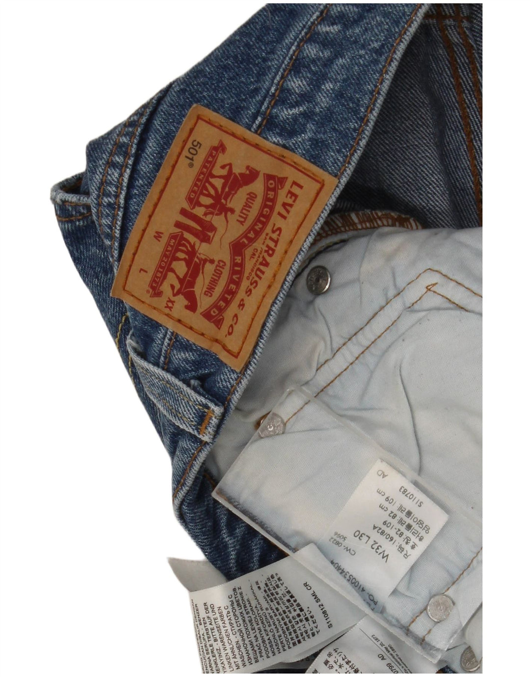 Levi's muške 501 ravne traperice W32 L30 plavi pamuk
