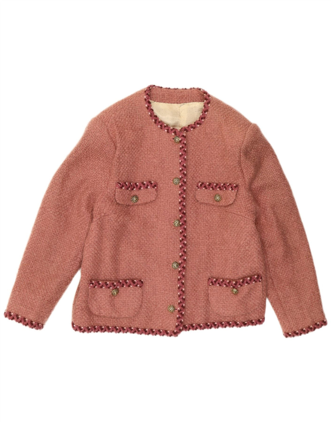 Vintage ženski sako s 5 gumba UK 14 srednje crvene boje