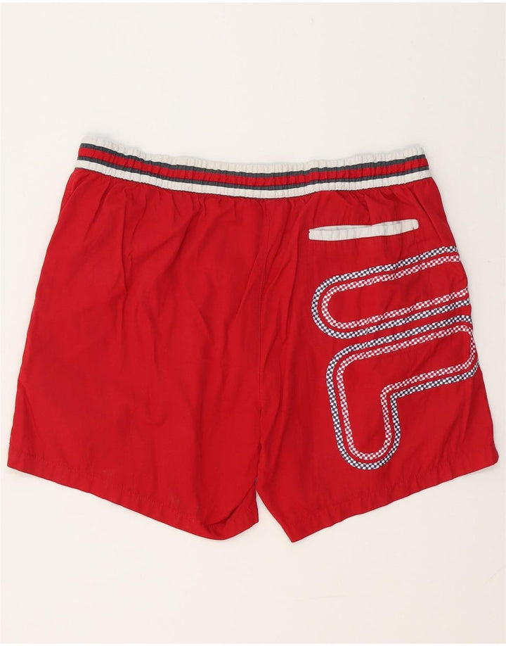 FILA ženske kratke hlače za plivanje s grafičkim motivima UK 18 XL, crveni poliester