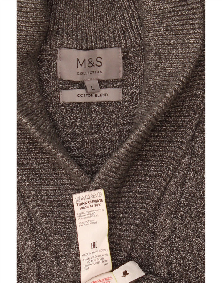 Marks & Spencer muški kardigan pulover veliki sivi pamuk