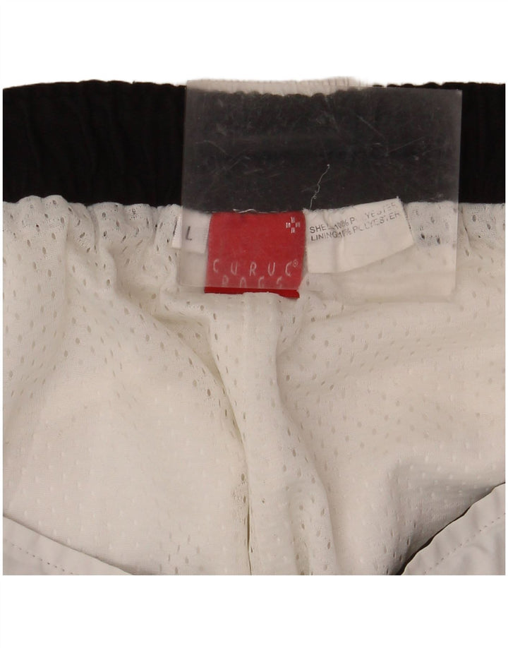 VINTAGE Muške sportske kratke hlače Veliki bijeli poliester