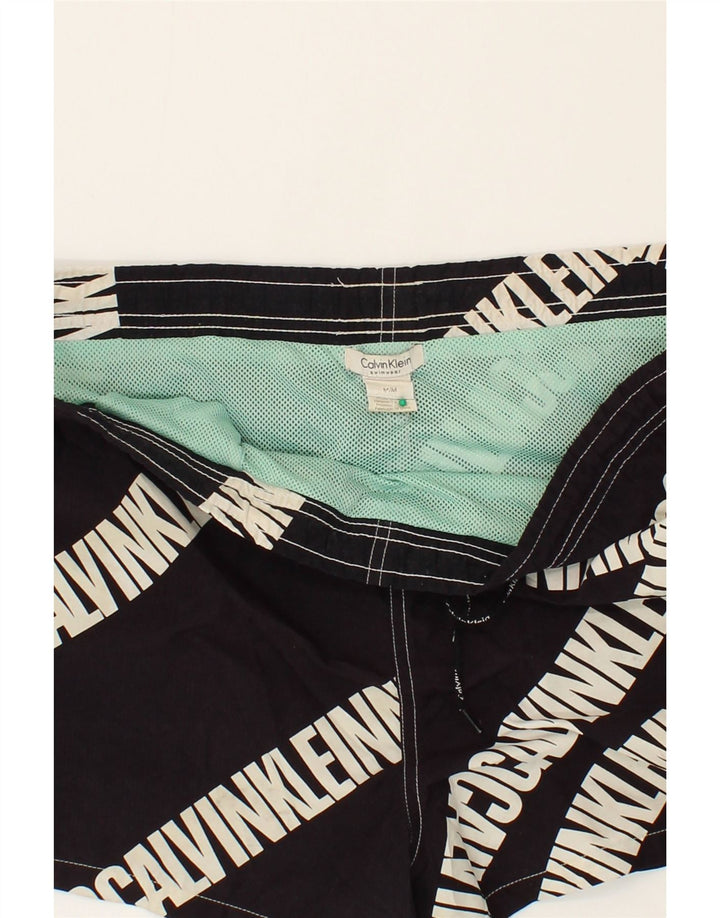 CALVIN KLEIN Muške kratke hlače za kupanje s grafičkim motivima Srednji crni poliester