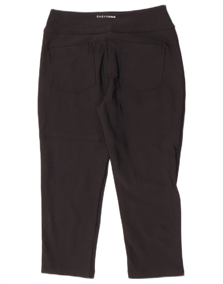 Reebok Ženske Capri Trenirke Hlače UK 12 srednje crne