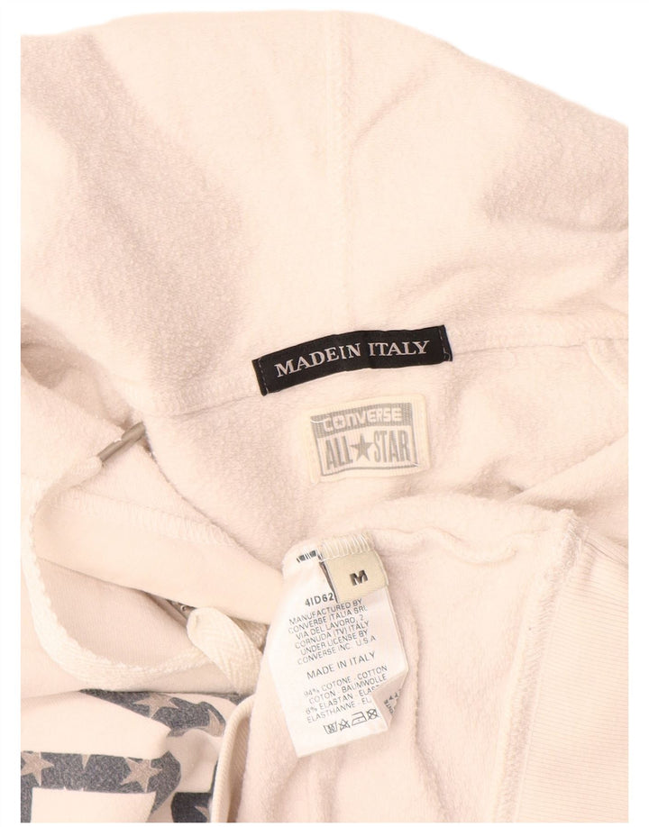 CONVERSE Ženska majica s kapuljačom s kapuljačom UK 12 Srednje bijeli pamuk