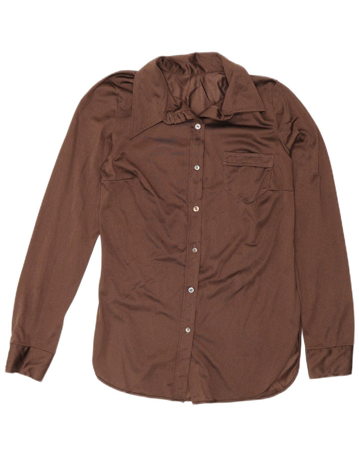 Vintage ženska košulja bluza UK 10 Small Brown